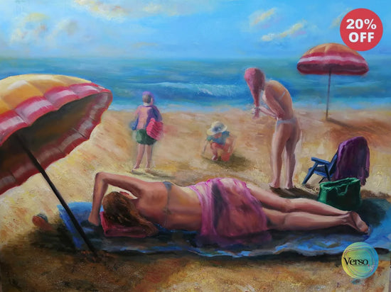 Beach 110 x 85 cm / Oil / Unframed, shipped in a roll