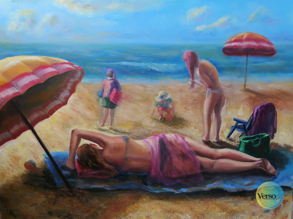 Beach 110 x 85 cm / Oil / Unframed, shipped in a roll
