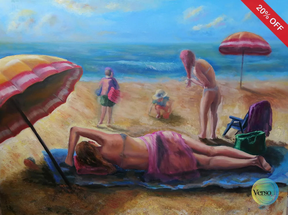 Beach 110 x 85 cm / Oil / Unframed, shipped in a roll
