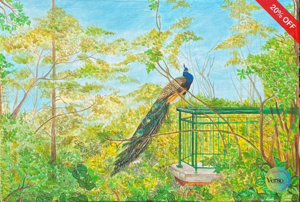Bird Aviary 18 x 12 cm / Acrylic / Unframed, shipped in roll