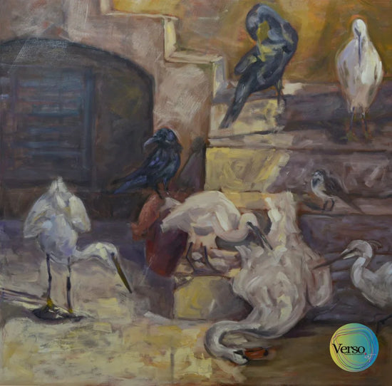 Birds 120 x 120 cm / Oil / Unframed, shipped in roll