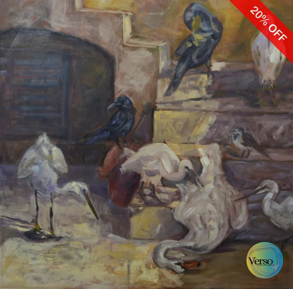 Birds 120 x 120 cm / Oil / Unframed, shipped in roll