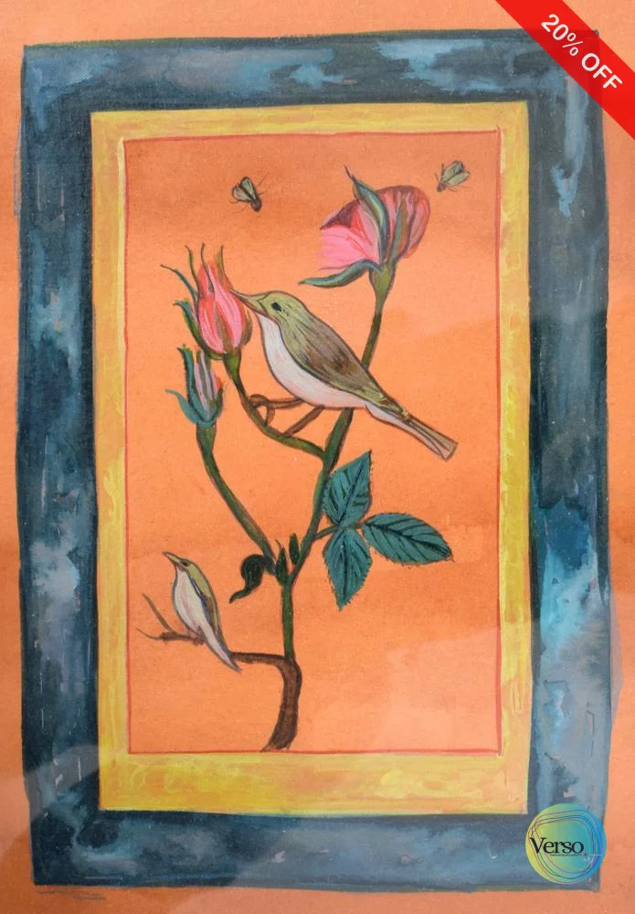 Birds and Flowers 10 x 12 cm / Watercolor / Unframed, shipped in a roll