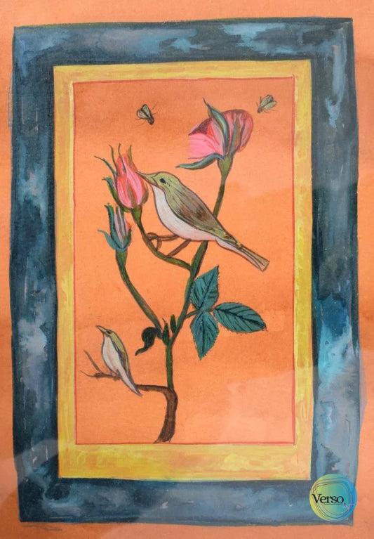 Birds and Flowers 10 x 12 cm / Watercolor / Unframed, shipped in a roll