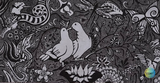 Birds and flowers 21 x 29.7 cm / Pen & Ink / Unframed, shipped in a roll