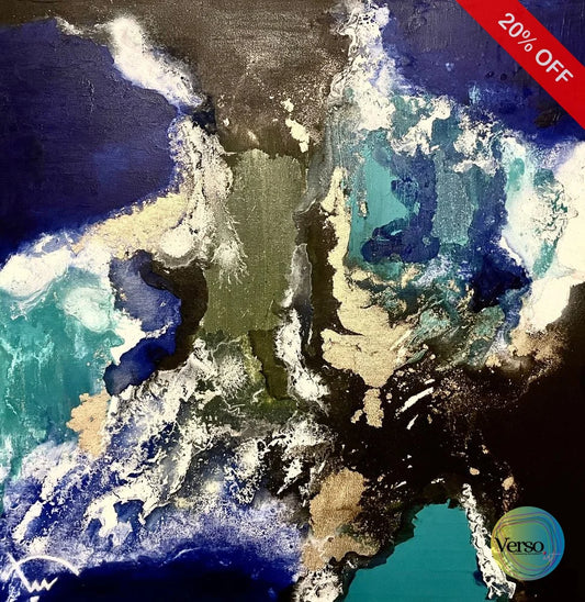 Blue Island 60 x 60 cm / Acrylic / Unframed, shipped in a roll