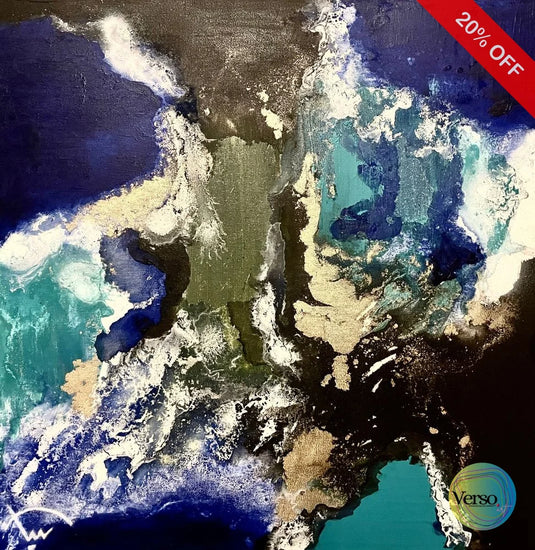 Blue Island 60 x 60 cm / Acrylic / Unframed, shipped in a roll