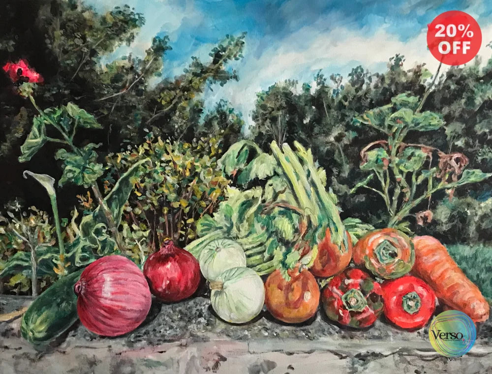 Bodegón de verduras 80 x 60 cm / Acrylic / Unframed, shipped flat