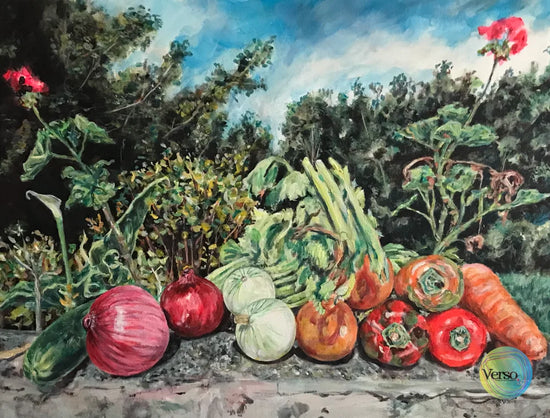 Bodegón de verduras 80 x 60 cm / Acrylic / Unframed, shipped flat