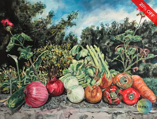 Bodegón de verduras 80 x 60 cm / Acrylic / Unframed, shipped flat