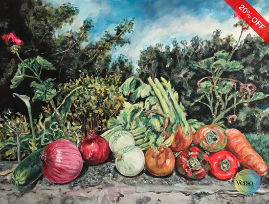Bodegón de verduras 80 x 60 cm / Acrylic / Unframed, shipped flat