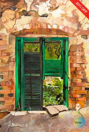 Broken Door 11.2 x 16.2 cm / Acrylic / Unframed, shipped in roll