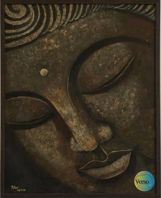 Buddha 36 x 30 cm / Acrylic / Framed, shipped flat Original Art