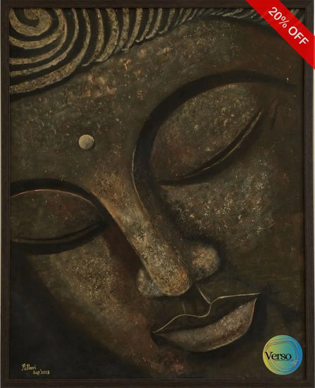 Buddha 36 x 30 cm / Acrylic / Framed, shipped flat Original Art