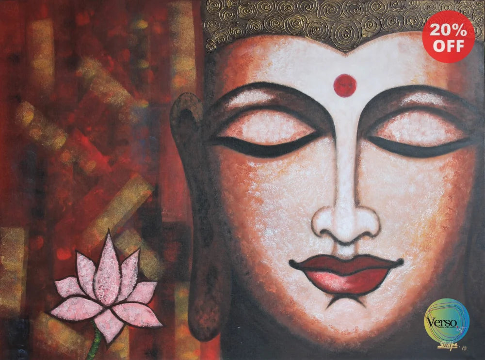 buddha 48 x 36 cm / Acrylic / Unframed, shipped in a roll