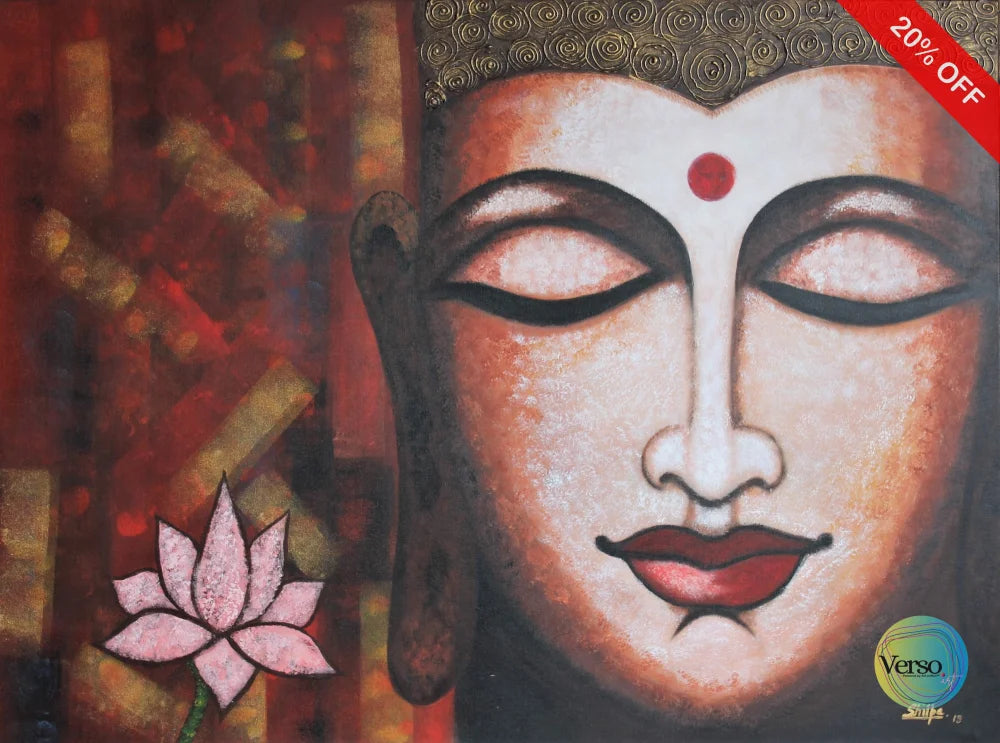 buddha 48 x 36 cm / Acrylic / Unframed, shipped in a roll