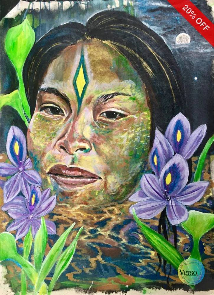 BÜE YAKURUNA - escarlet 50 x 70 cm / Acrylic / Unframed, shipped in roll