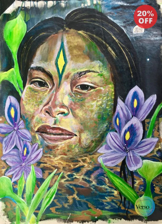 BÜE YAKURUNA - escarlet 50 x 70 cm / Acrylic / Unframed, shipped in roll