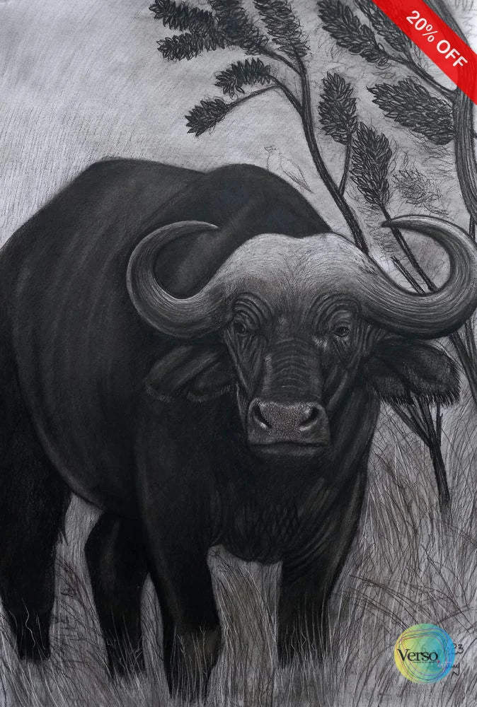 Buffalo 42 x 60 cm / Charcoal / Unframed, shipped in a roll