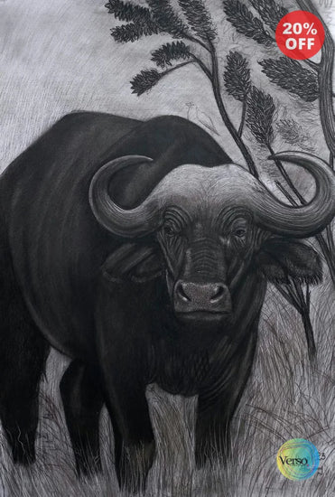 Buffalo 42 x 60 cm / Charcoal / Unframed, shipped in a roll