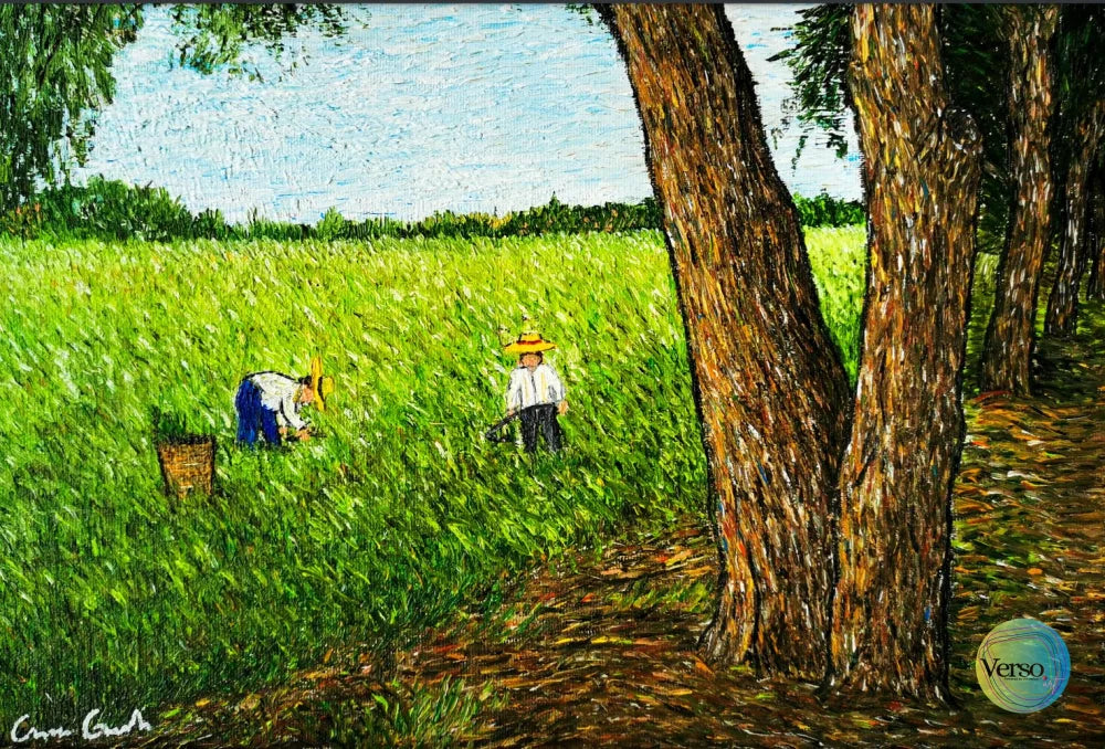 Campesinos en cosecha 35 x 30 cm / Oil / Unframed, shipped in roll