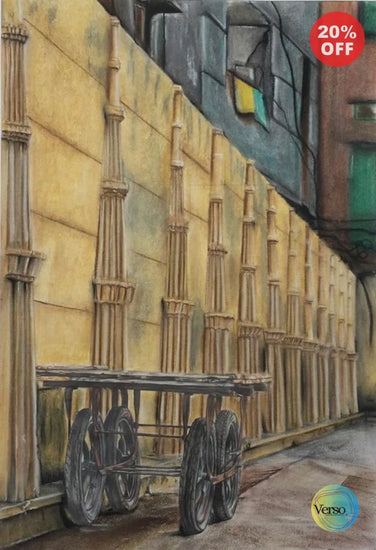 Cart in Old Lahore 16 x 23.5 cm / Mixed / Unframed, shipped in roll