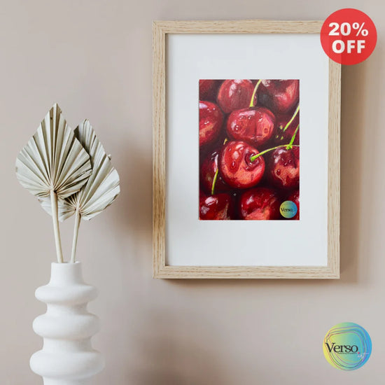 Cherries - 4.5 x 7 cm / Colored pencils / Unframed, shipped in a roll