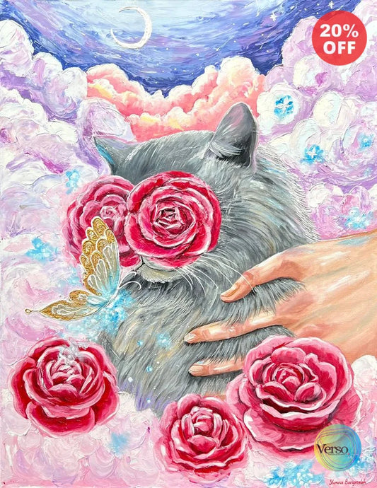 Chika Dalam Keheningan Mawar (Chika Among Roses) - 70 x 90 cm / Mixed / Framed, shipped flat