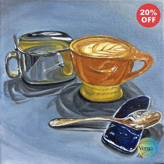 Coffeeholic 20 x 20 cm / Oil / Unframed, shipped in a roll