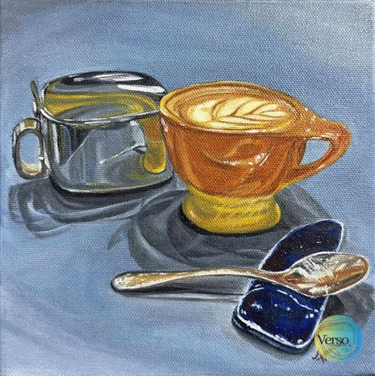 Coffeeholic 20 x 20 cm / Oil / Unframed, shipped in a roll