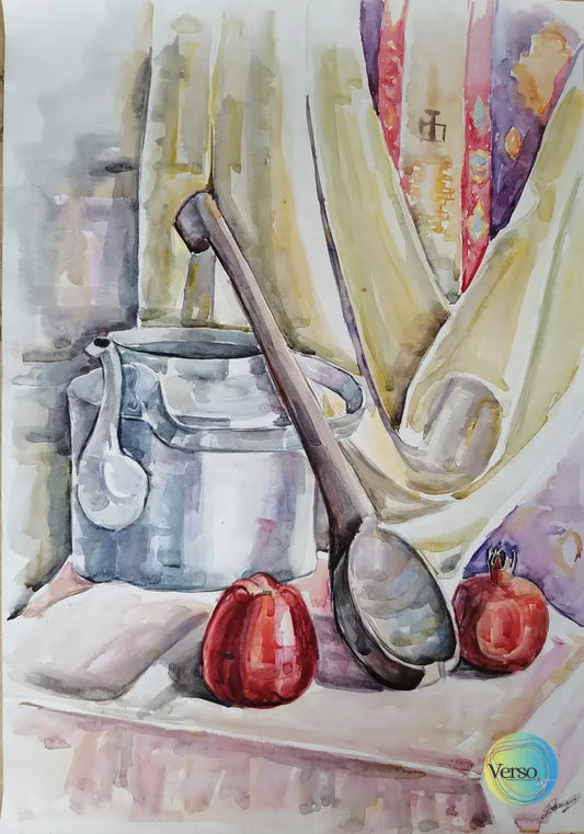 Culinary Composition 42.8 x 61 cm / Watercolor / Unframed, shipped in a roll
