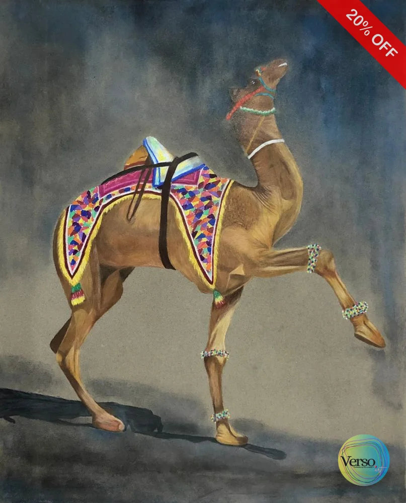 Dancing Camel 27.5 x 21.5 cm / Mixed / Unframed, shipped in a box