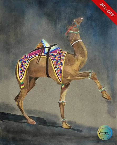 Dancing Camel 27.5 x 21.5 cm / Mixed / Unframed, shipped in a box