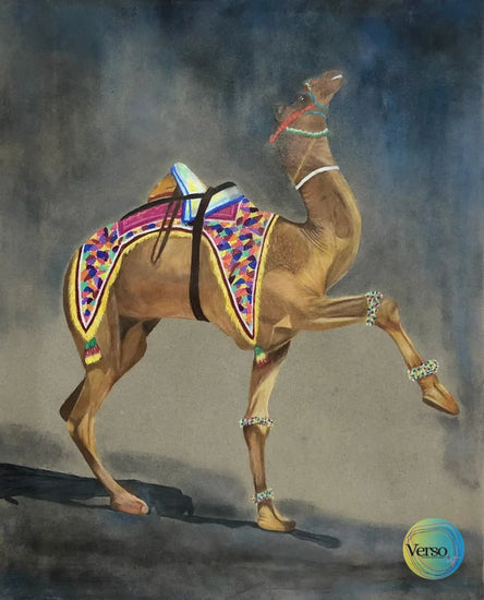 Dancing Camel 27.5 x 21.5 cm / Mixed / Unframed, shipped in a box