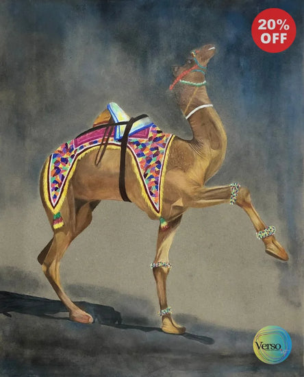 Dancing Camel 27.5 x 21.5 cm / Mixed / Unframed, shipped in a box