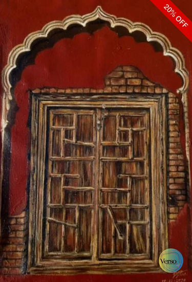 Darwaza 12 x 18 cm / Oil / Unframed, shipped in roll