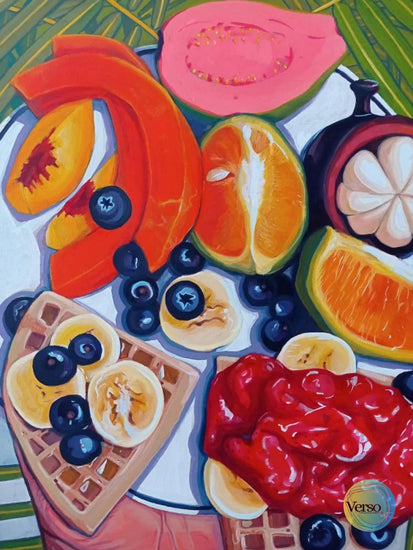 Desayuno entre palmas 50 x 70 cm / Acrylic / Unframed, shipped in roll