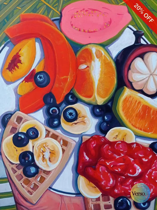 Desayuno entre palmas 50 x 70 cm / Acrylic / Unframed, shipped in roll