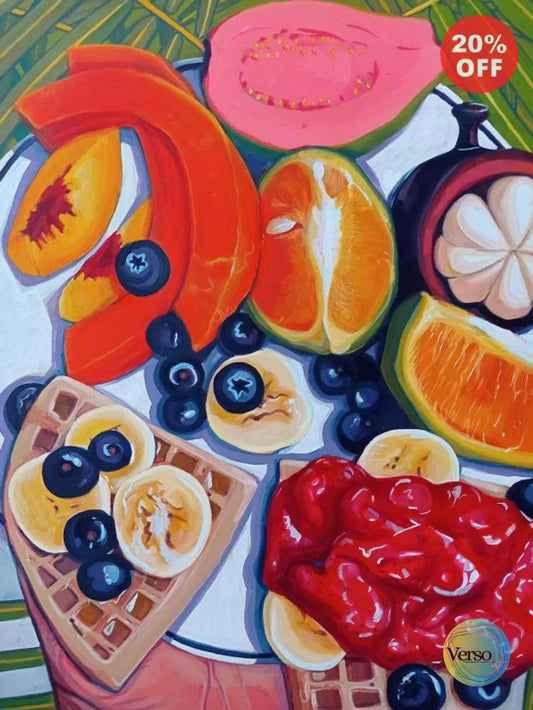 Desayuno entre palmas 50 x 70 cm / Acrylic / Unframed, shipped in roll