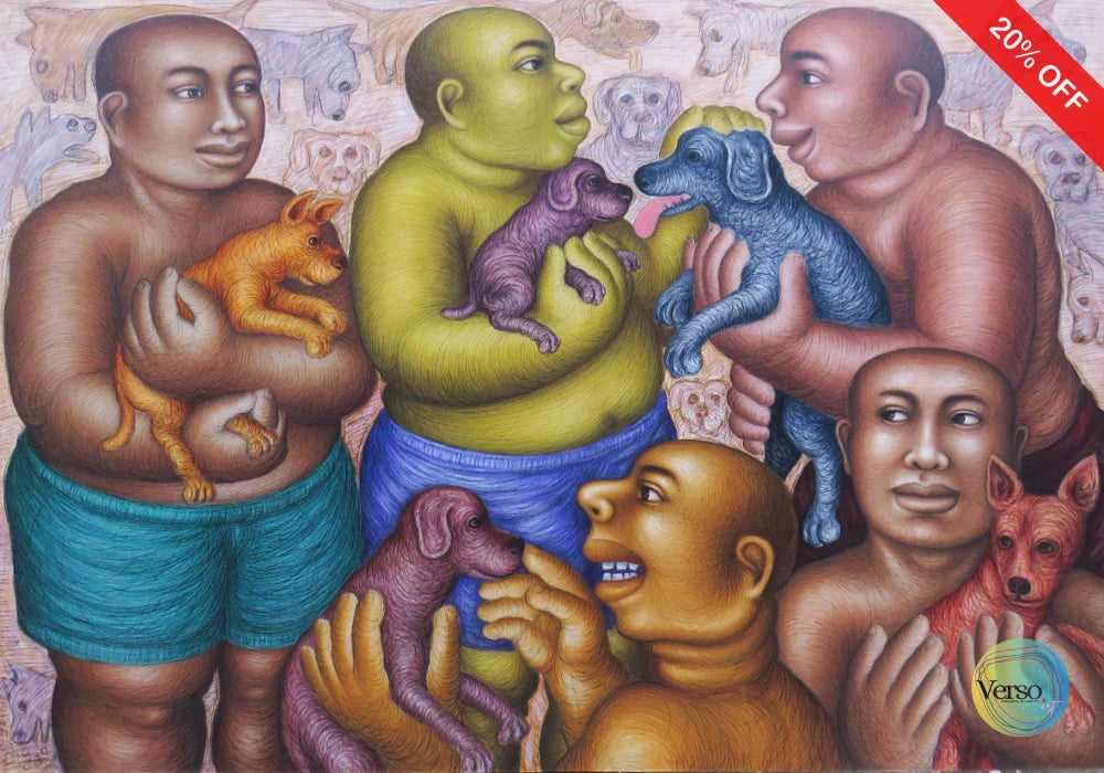 Dog Lover Series 04 200 x 145 cm / Mixed / Unframed, shipped in a roll