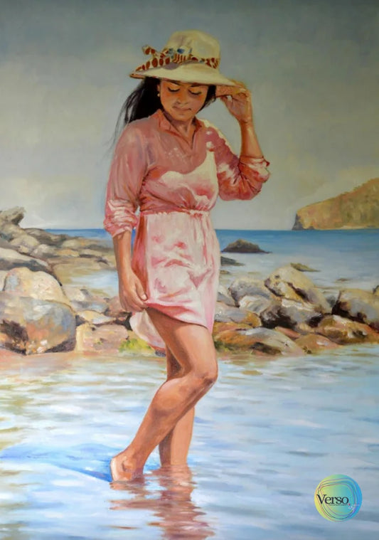 Domingo de playa 80 x 130 cm / Oil / Unframed, shipped flat