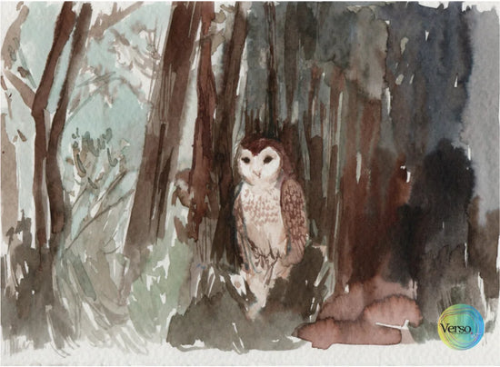 Doncella en la noche 17 x 13 cm / Watercolor / Unframed, shipped in roll