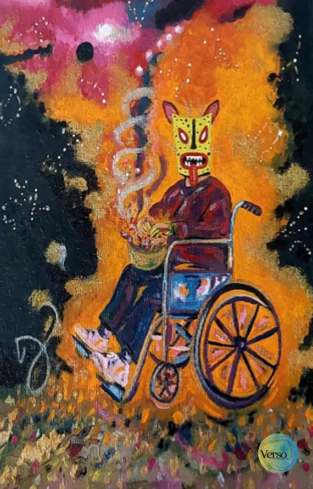 “El tecuan que acomoda constelaciones 20 x 25 cm / Oil / Unframed, shipped flat