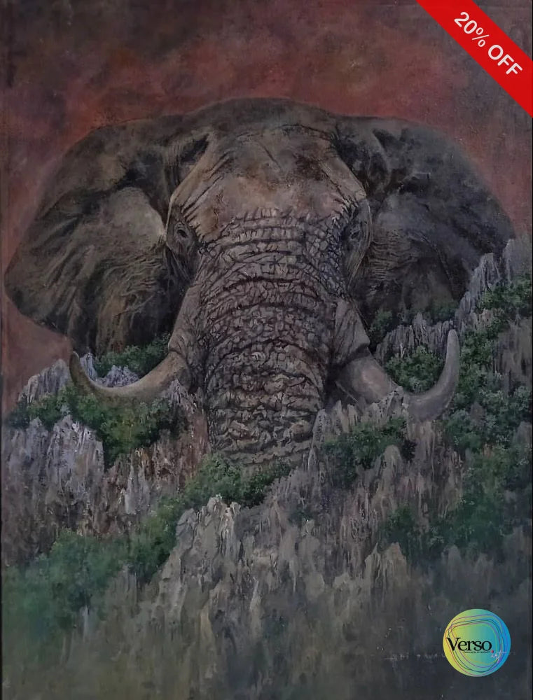 Elephant 60 x 80 cm / Acrylic / Unframed, shipped flat