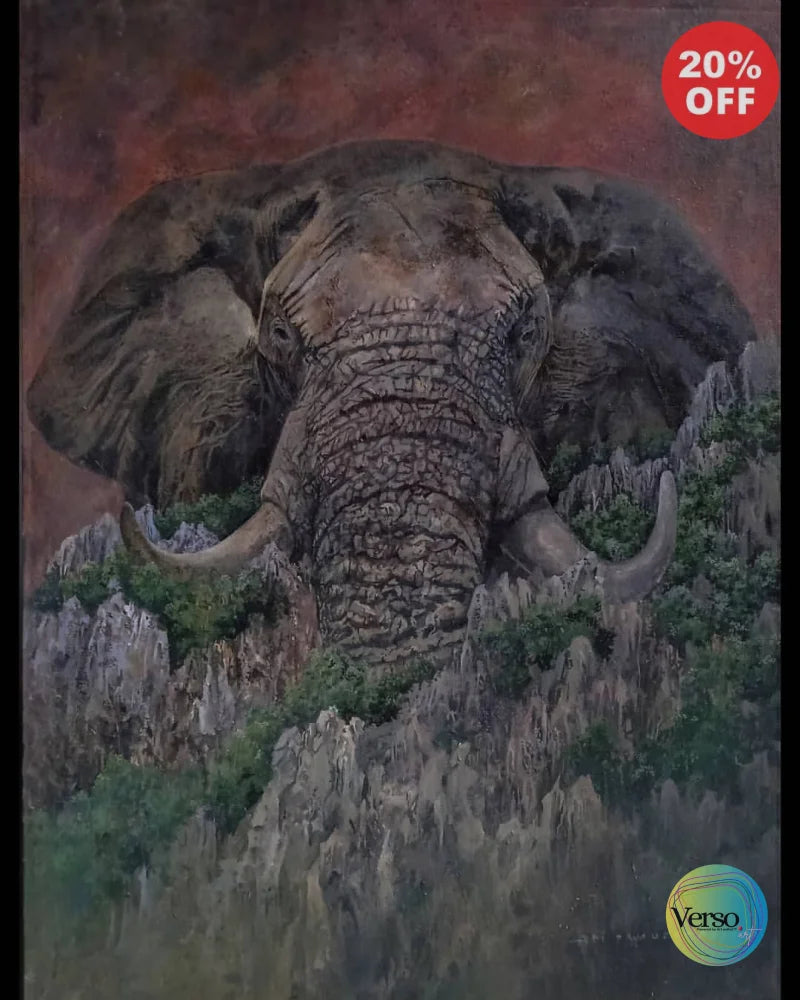 Elephant - 60 x 80 cm / Acrylic / Unframed, shipped in a roll