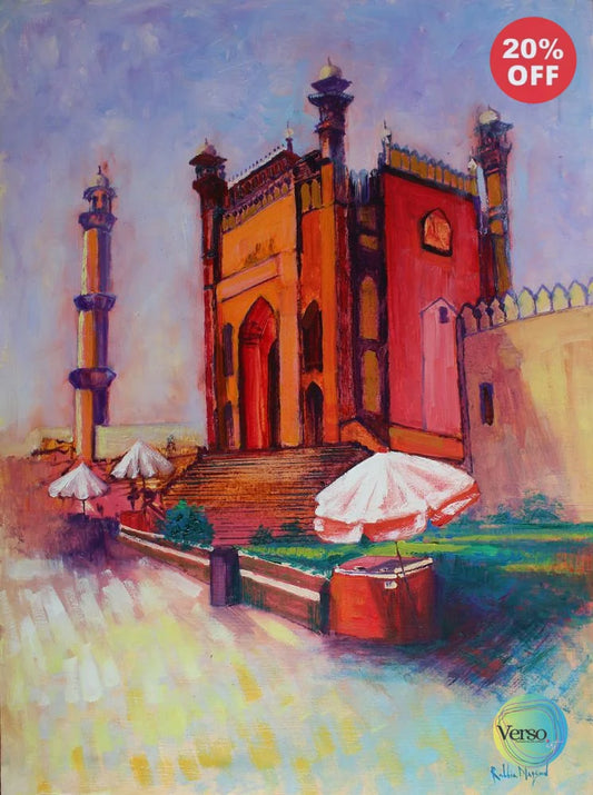 Entrance of Badshahi Masjid 18 x 24 cm / Oil / Unframed, shipped in roll