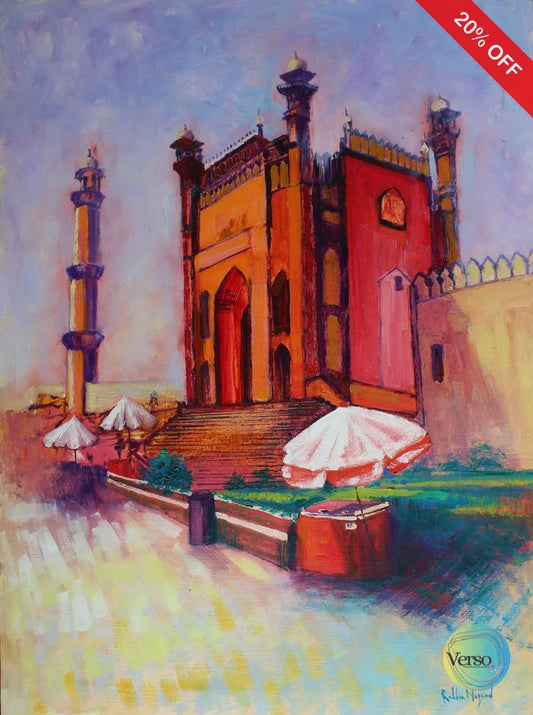 Entrance of Badshahi Masjid 18 x 24 cm / Oil / Unframed, shipped in roll