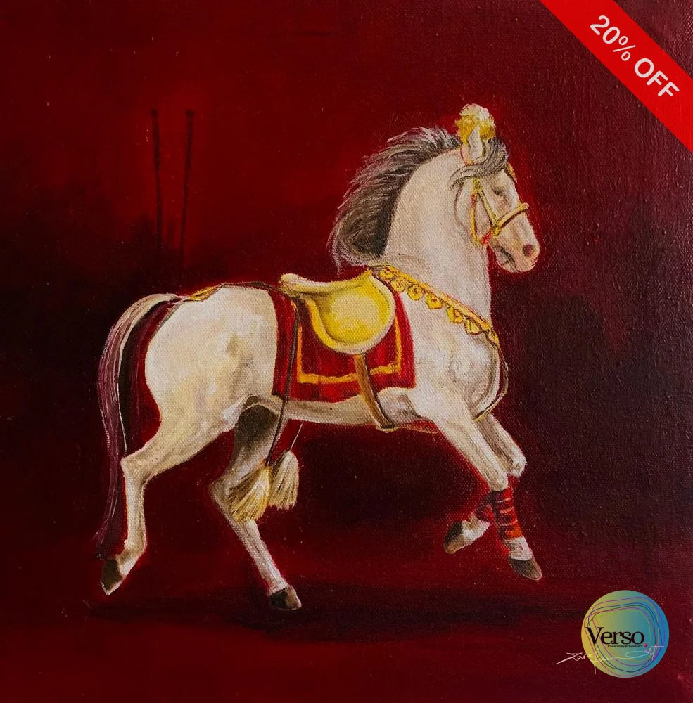 Equestrian Elegance 12 x 12 inch / Oil / Unframed, shipped in a roll