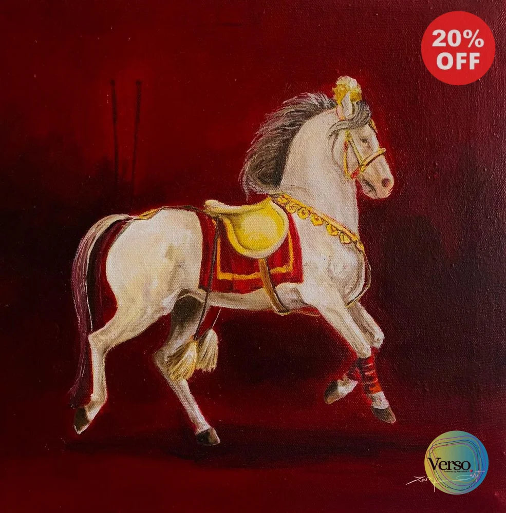 Equestrian Elegance 12 x 12 inch / Oil / Unframed, shipped in a roll