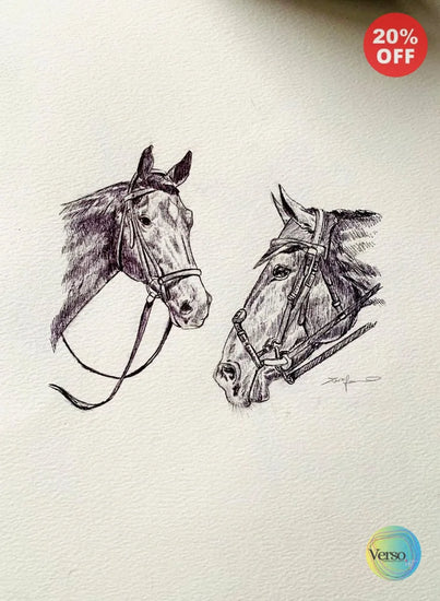 Equine -04 8 x 11 inch / Pen / Unframed, shipped in a roll